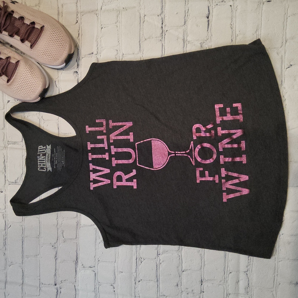 Chin up apparel running apparel work out gear tank top L